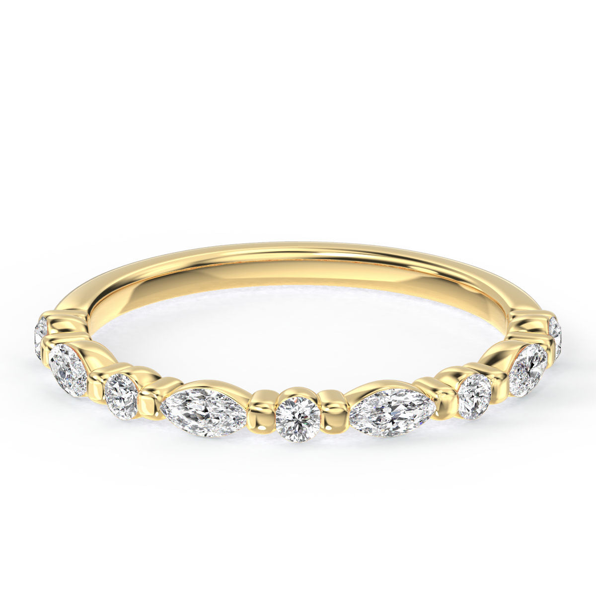 Marquise And Round Diamond Band