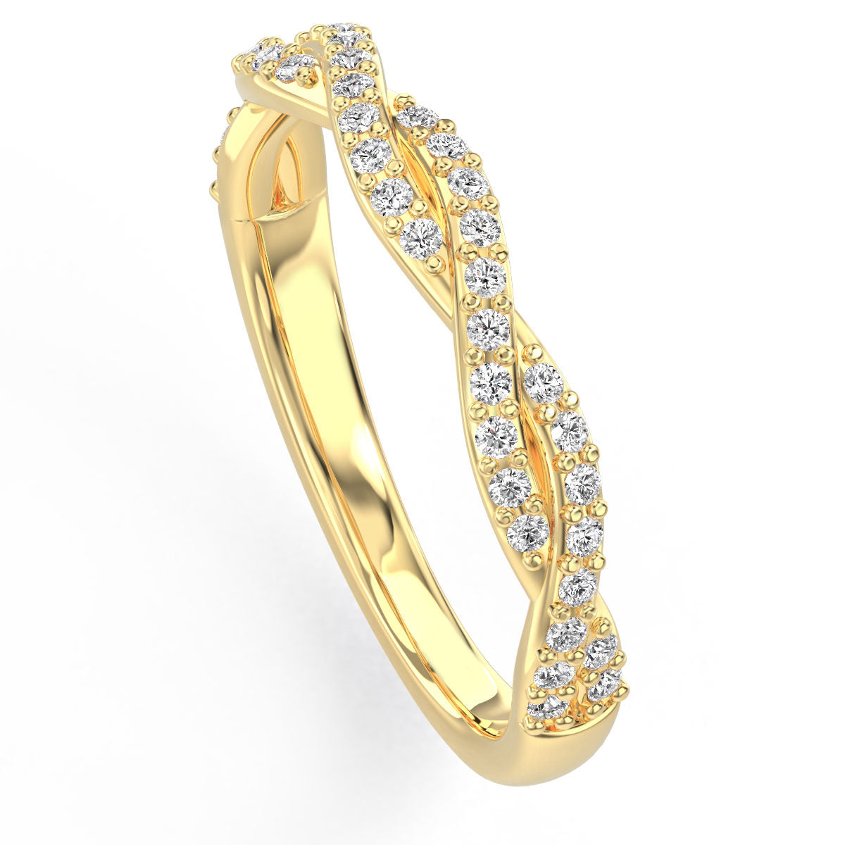 Twisted Vine Round Diamond Band