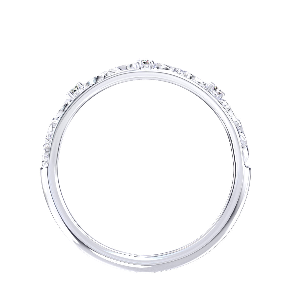 Engraved Filligree Diamond Band
